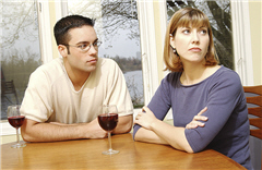 unhappy couple, not talking